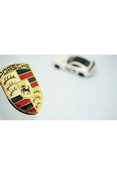 DK Tuning Porsche Logo Kaput Body Gold Metal Logo Amblem Arma