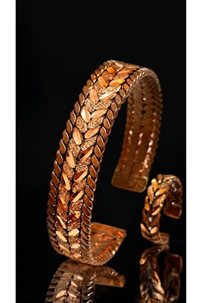 gulflower nude 100% Copper Handcrafted Knitted Bracelet + Ring Luxury Health ...