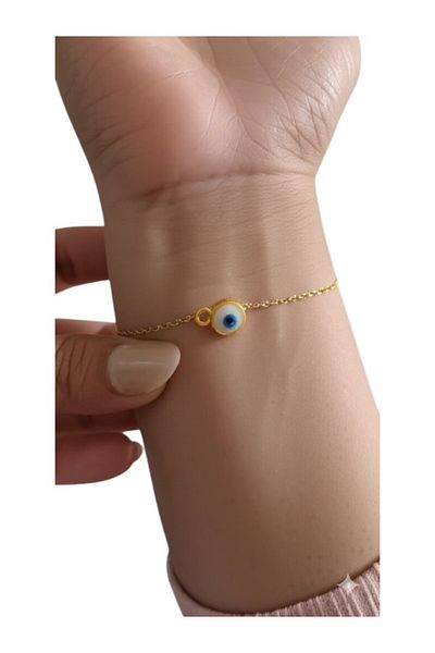 Feron accessories Evil Eye Bead Gold Bracelet