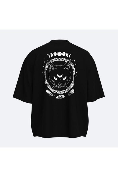 Shout Oversize Mystic Cat Boxy Fit Unisex T-Shirt