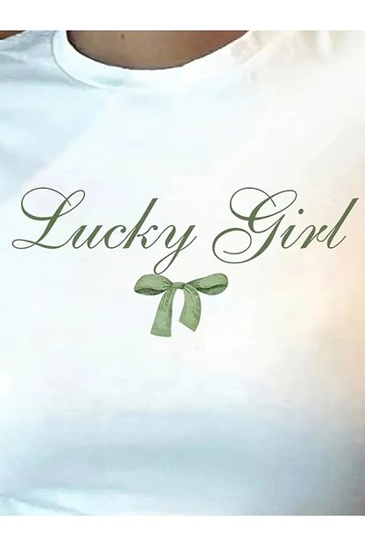 1blood Lucky Girl Printed White Body Crop Blouse