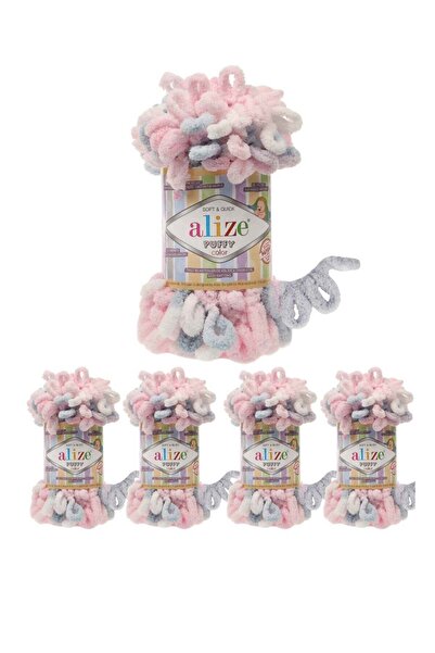 Alize Puffy عليزة 5 قطع من خيوط الصوف التركية الأصلية الملونة المنتفخة عليزة ...
