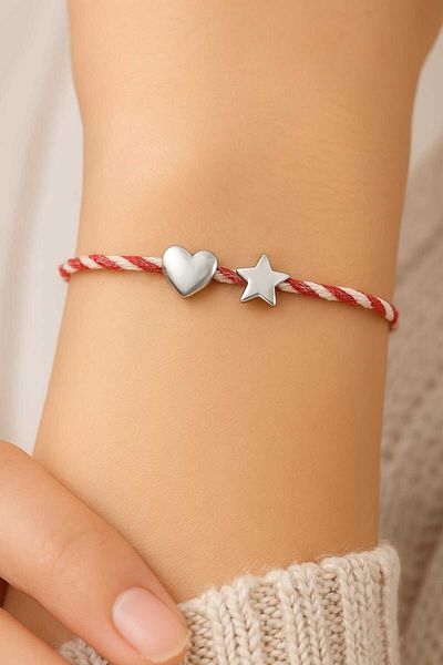 Feron accessories Unisex Mertaniçka Red White Drawstring Luck Bracelet 2 (Pcs) Mt116