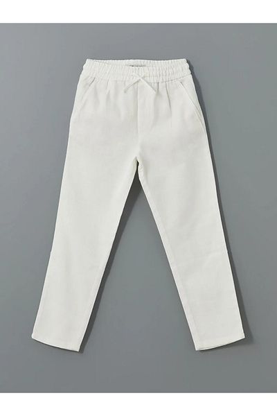 LC Waikiki Lcw Vision White Elastic Waist Boys' Trousers