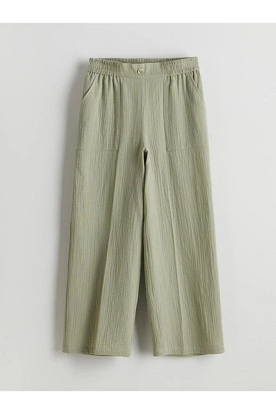 LC Waikiki Pantaloni pentru fete din muselină cu talie elastică LCW Kids (S5)