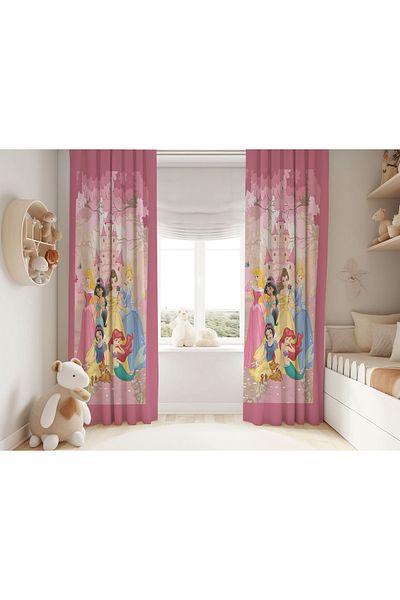 Şen Dekorasyon Princesses Kids Fon Curtain