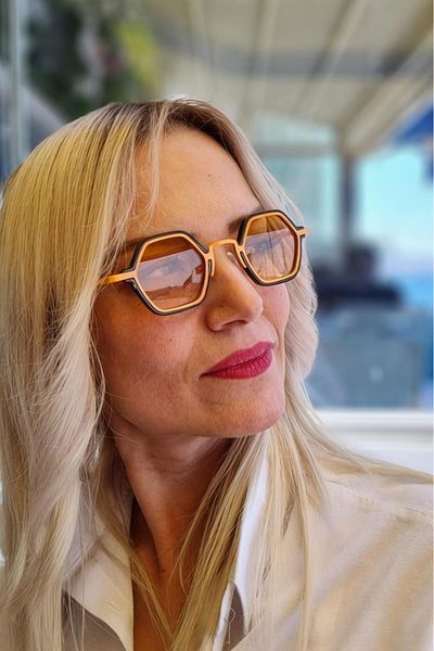 Mood Agenda Women's April Hexagon Punk Retro Model Sunglasses