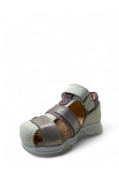 Tuğba Ortopedi 516 Orthopedic 100% Genuine Leather Baby Girl Cream Corset Sandals