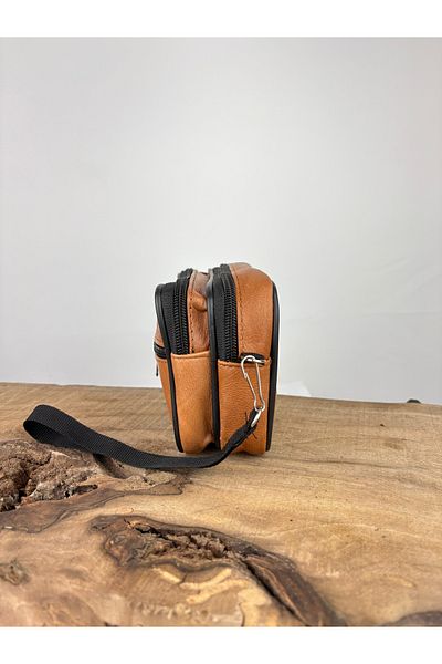 özdemirler deri Large Size 3-Eye Leather Belt Holder,Genuine Leather Belt Wallet,Coin,Belt Bag,Constructor Painter