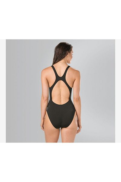 SPEEDO Women Placement Recordbreaker Swimsuit, Black and Blue