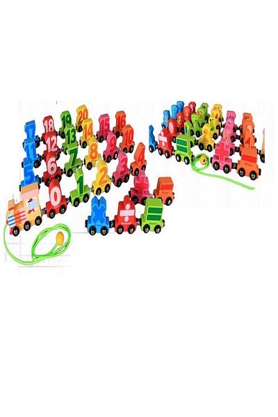 rexa Train Toy Ten Carriages Detachable Educational Cartoon Number Train Toy for Education