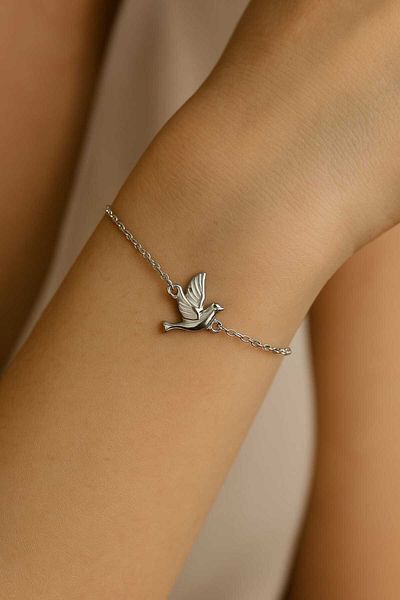 Feron accessories Gold-Silver Color Minimal Bird Figured Women's Bracelet