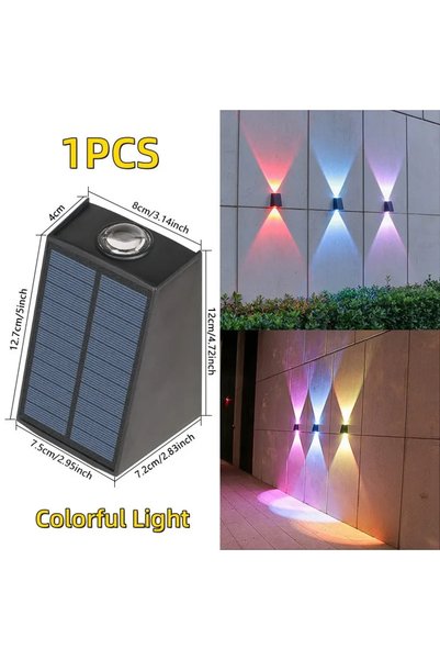 Choice 2LED Colorful Light LED Solar Lights Outdoor Solar Powered Wall Lamp W...