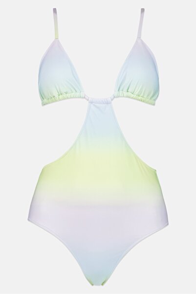 aerie ملابس سباحة نسائية مبطنة من قطعة واحدة بنمط فرش الهواء، صبغ بالربط