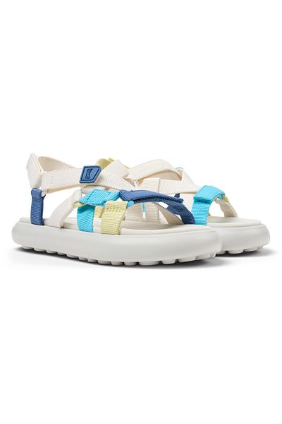 CAMPER Women's Blue Hook And Loop Strap Summer Sandals with Soft Sole Color Block - Twins