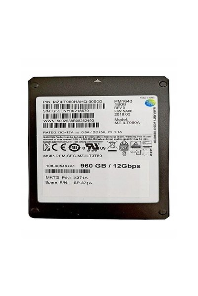 Samsung MZILT960A PM1643 2.5\" 960 GB SAS 12 GB Sunucu SSD