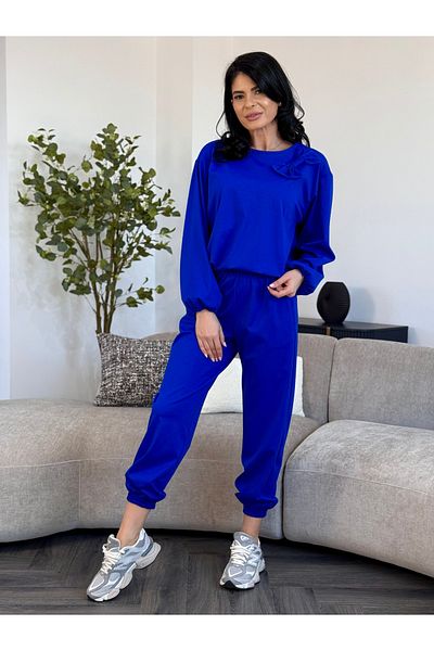 RAMONA BADESCU EXCLUSIVE Casual set with trousers and blouse with decorative bow