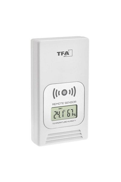 TFA Transmitator Wireless Digital Pentru Temperatura Si Umiditate, Afisaj Lcd, Alb, 30.3241.02