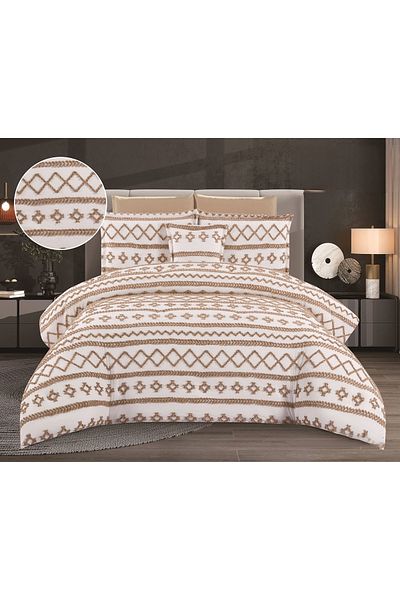 Red Rose Bohemian Microfiber Summer Bedspread for Two People, 7 Pieces