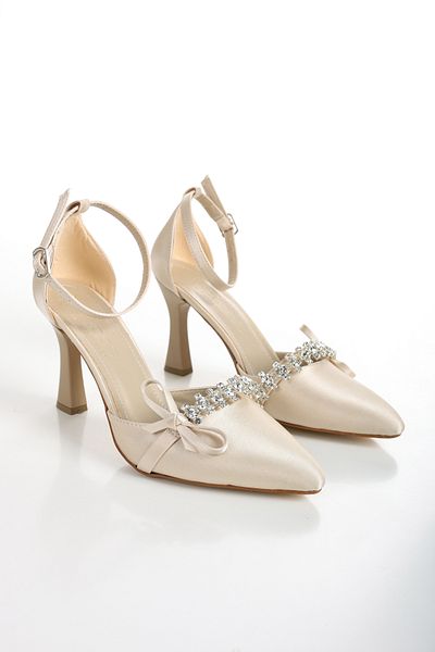 ALNASER MODA Stoned Bow Heeled Shoes