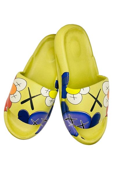 CRACOS Papuci Comozi De Plaja Sau Piscina, Model Grafitti, Verde, Mărimea 40-41, 25 Centimetri