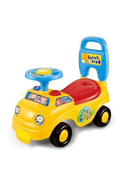 rexa Pink & Purple Ride-On Toy Car with Push Handle – For Kids