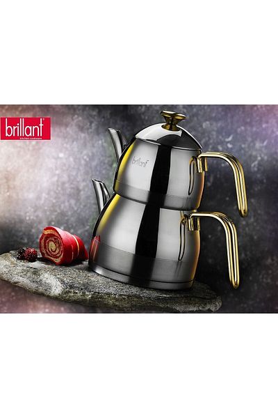 Brillant Mizar Mini Size Gold Handle Steel Teapot-Cy-5870