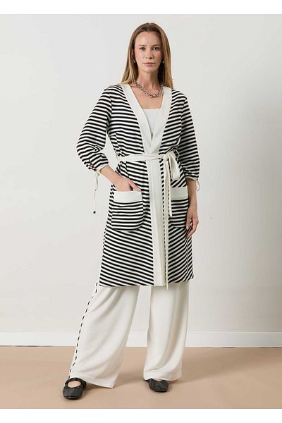 MELIDIA A30265 Aguaje Silvery Thin Knitwear Trousers Suit