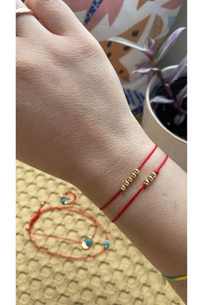 BAE ATOLYE Two Pieces Combination Ball Red Rope Bracelet