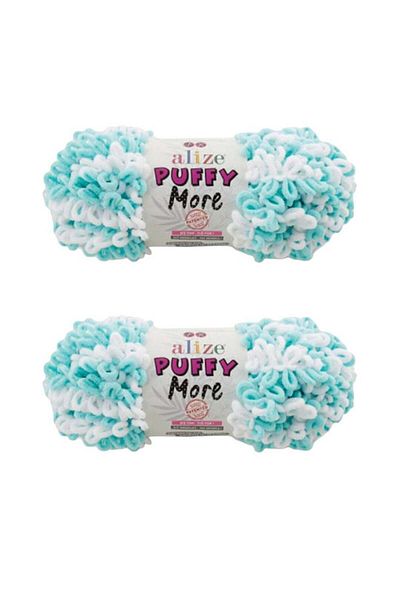 Alize 2 spools of Puffy More wool yarn made in Türkiye, color number 6269