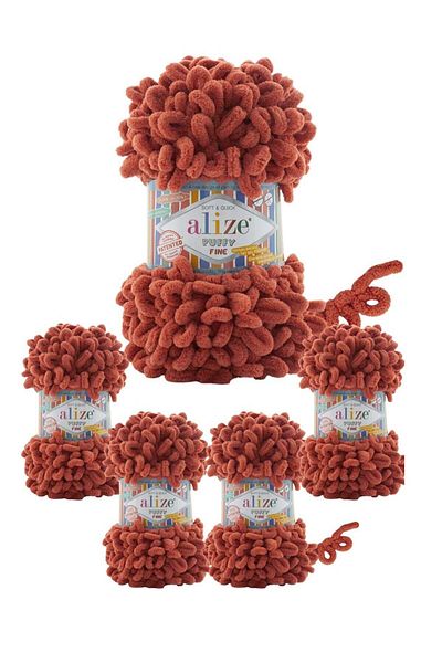 Alize Puffy fine 5 pcs of original Turkish Aliza puffy fine wool yarn small loops