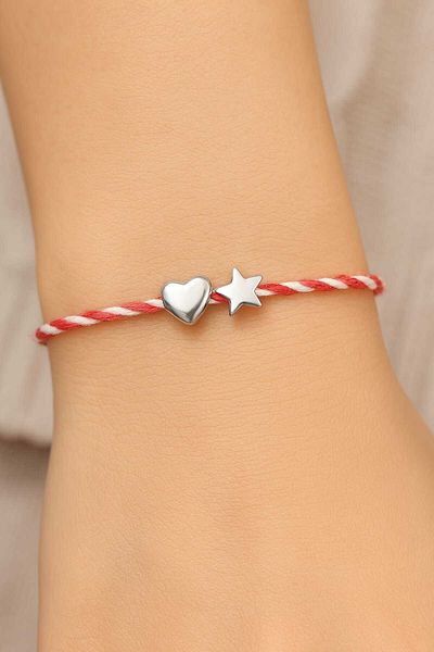 Feron accessories Unisex Mertaniçka Red White Drawstring Luck Bracelet 2 (Pcs) Mt116