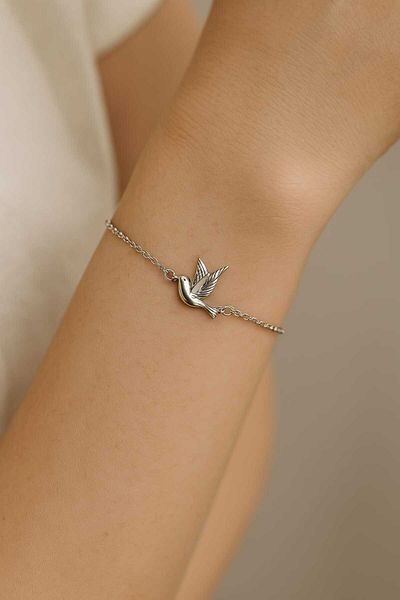 Feron accessories Gold-Silver Color Minimal Bird Figured Women's Bracelet