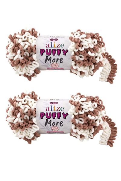 Alize 2 spools of Puffy More wool yarn made in Türkiye, color number 6261