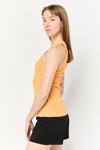 aerie Women U-Neck Sleeveless Rib Tank Top, Orange