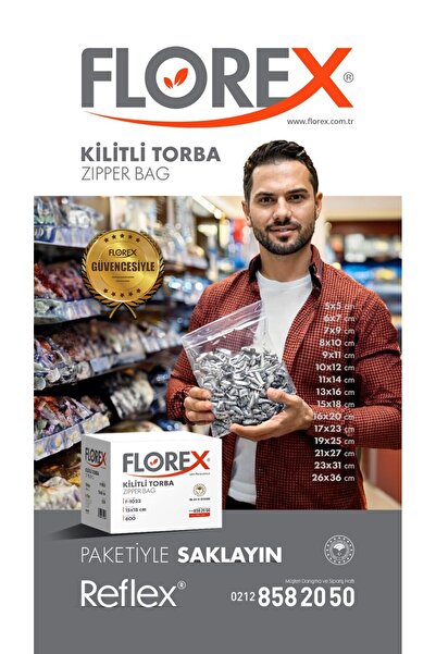 Florex Kilitli Poşet 6x7 500 Adet Kilitli Şeffaf Naylon Torba Ambalaj Kına Ve Çerez Poşeti