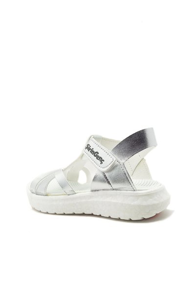GDT Ayakkabı Cute Young Orthopedic Sole Silver Color Strapped Velcro 31-32-33-34-35 Size Girls' Sandals
