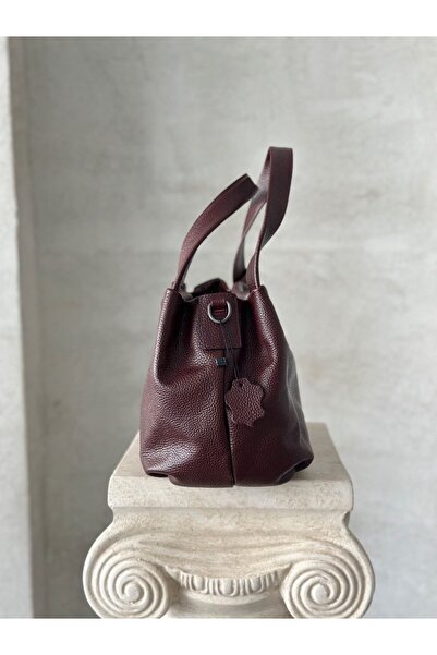 DERKON Vera Model Genuine Leather Women's Bag Burgundy Color