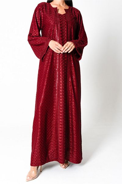 IKKXA Embroidery Sparkling Jalabiya