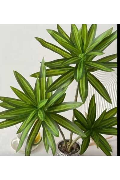 yapay çiçek evi 1 adet 3 dallı Yapay Salon Bitkisi İç mekan Dekorasyonu yeşil...