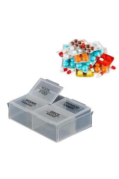 Emperium 4 Meals Daily Pill Medicine Storage Carrying Box Medicine Reminder
