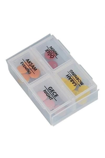 Emperium 4 Meals Daily Pill Medicine Storage Carrying Box Medicine Reminder