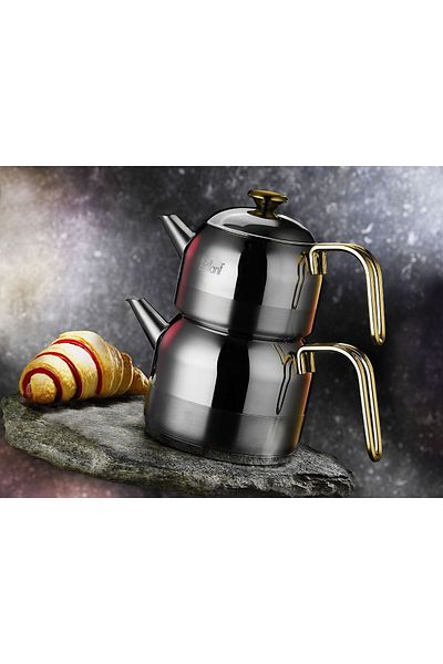 Brillant Mira Mini Size Gold Handle Steel Teapot-CY-5866