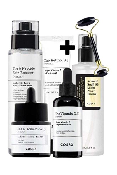 Cosrx روتين العناية بالبشرة الكامل مع بكرة تدليك الوجه - خلاصة الحلزون المتقد...