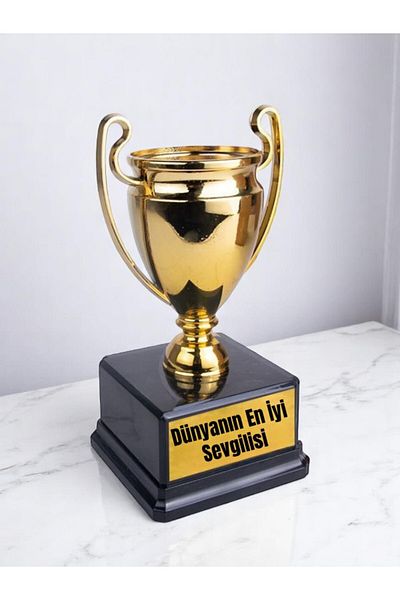 lili hediyelik World's Best Lover Printed Trophy 23 cm Souvenirs for Lovers