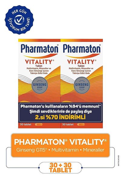 Pharmaton Vitality 30 Tablet 2 Pieces