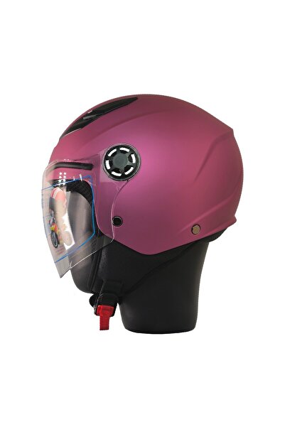 MOTOANL Motosiklet ve Bisiklet Yarım Camlı Çocuk Kaskı Ce Abs Material Motor Kaskı Fuchsia