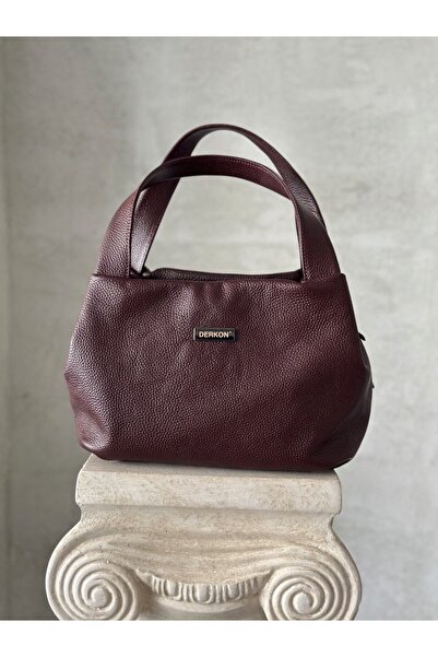 DERKON Vera Model Genuine Leather Women's Bag Burgundy Color