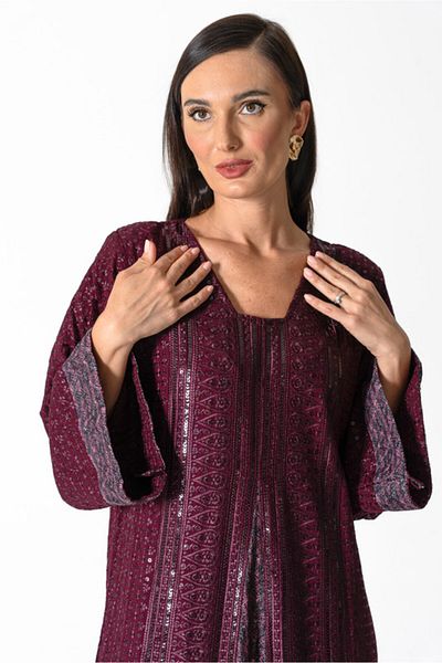 IKKXA Embroidery Sparkling Jalabiya