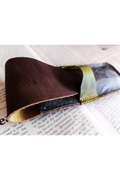 Mahfuz Crazy Hors Genuine Leather Handmade Custom Pen Holder Pencil Case for Your Pens 27cm 6cm W136
